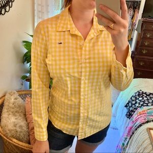 Yellow gingham Vineyard Vines shirt